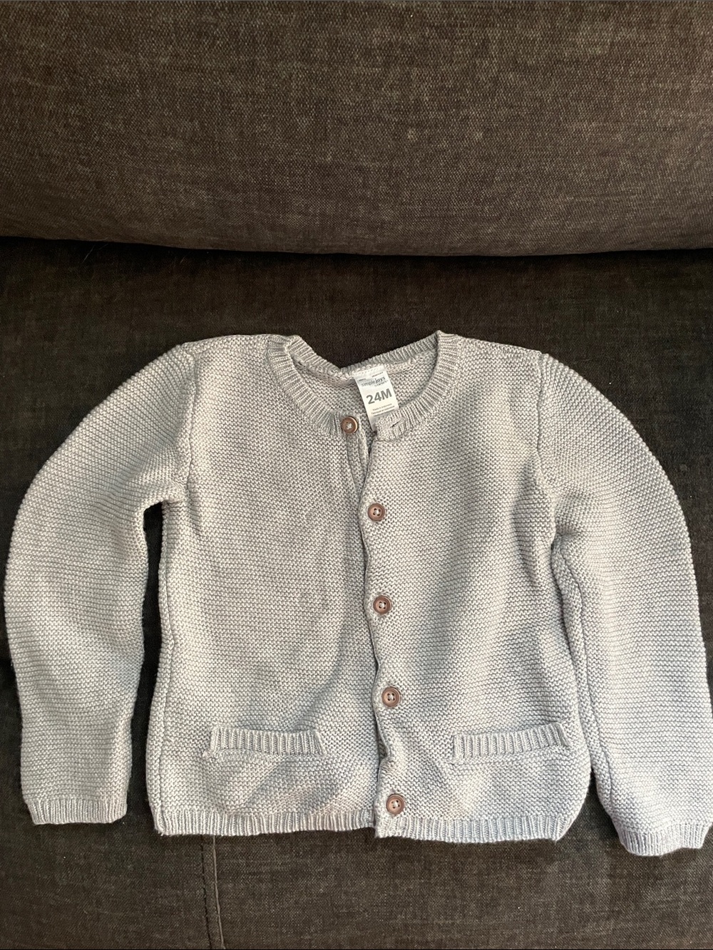 Classic Knit Cardigan Jacket - Light Gray - Kids